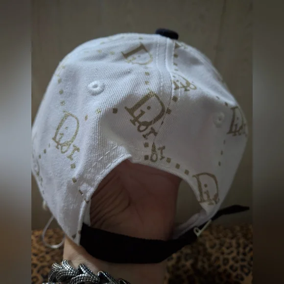 Dior White Cap with Navy And Gold Accents - Picture 2 of 6